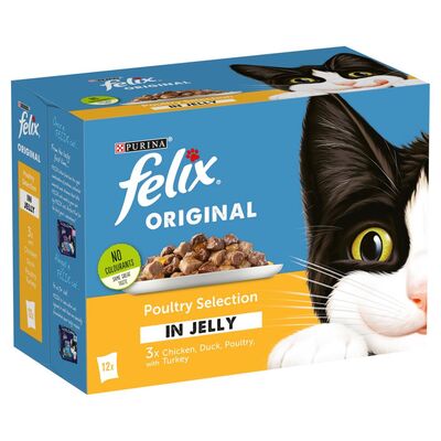 Felix Poultry Selection In Jelly Cat Food 12 Pack 1.2kg