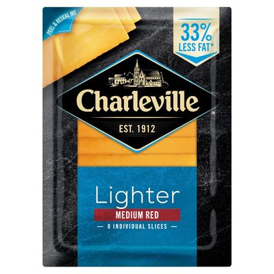 Charleville Lighter Red Cheddar Slices 160g