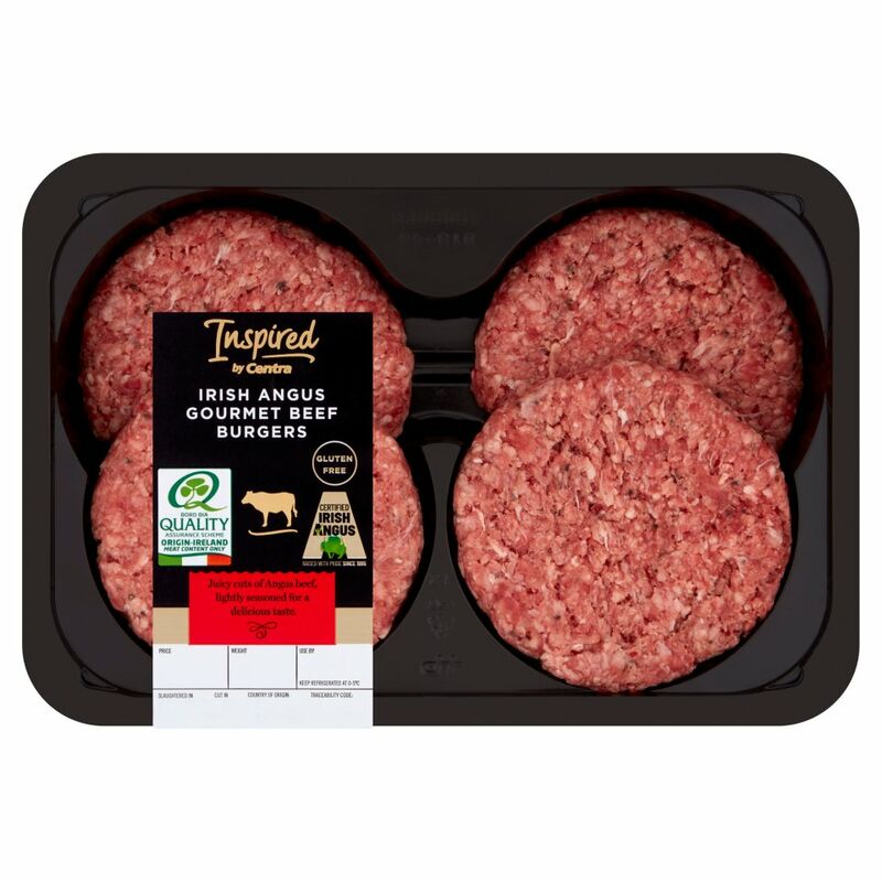 Inspired by Centra Irish Angus Gourmet Beef Burgers 0.568kg