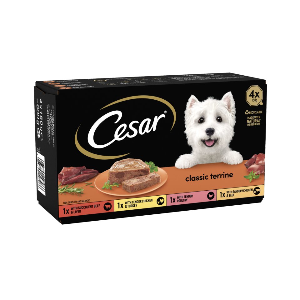 Cesar Classic Terraine Variety Dog Food 4 Pack 600g Centra