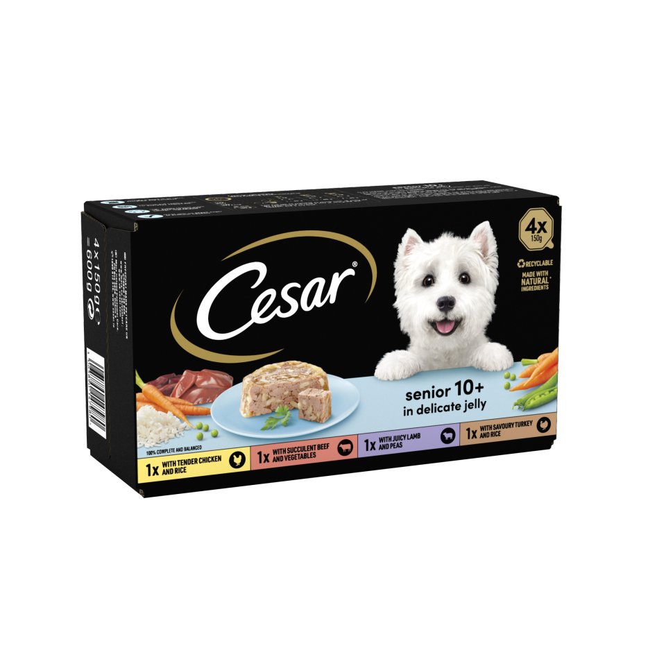 Cesar Variety Dog Food For Senior Dogs 4 Pack 600g Centra