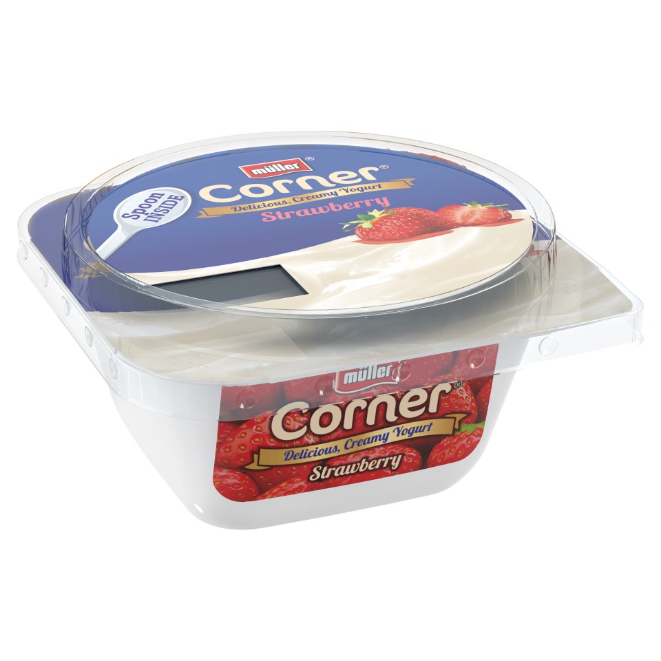Muller Fruit Corner Strawberry Spoon On A Pot 150g Centra