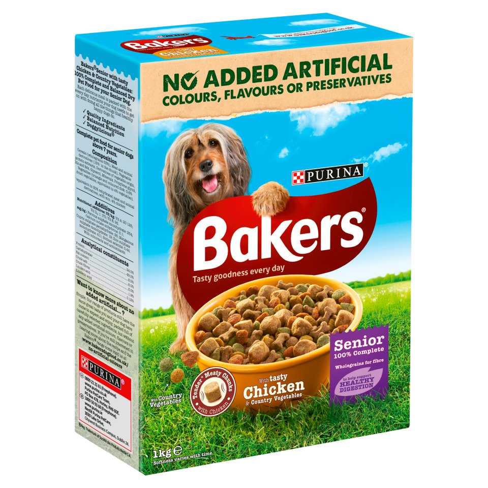 Bakers Senior Chicken, Rice & Vegetable Dry Food 1kg Centra