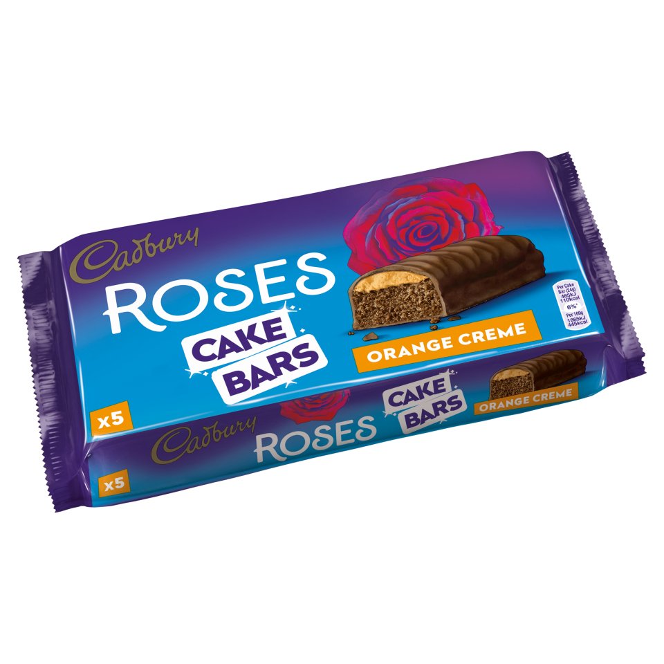 Cadbury Roses Straw Cake Bars 5 Pack 131g Centra