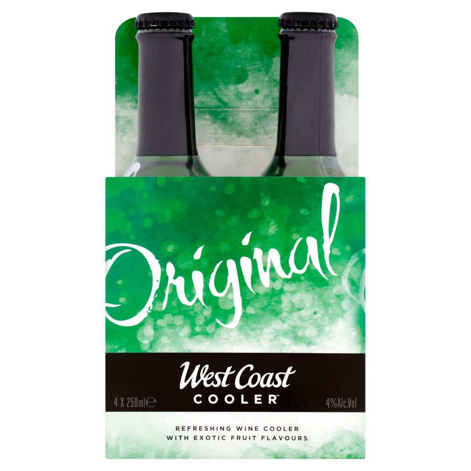 West Coast Cooler Cluster Bottle Pack 4 x 250ml Centra