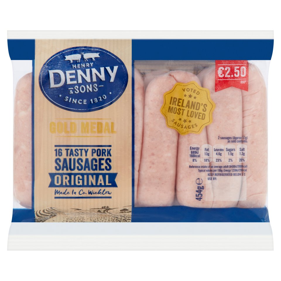 Denny Gold Medal Sausages 454g Centra