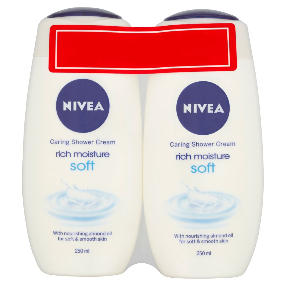 Nivea Shower Rich Moisture Soft Twin Pack 250ml Centra