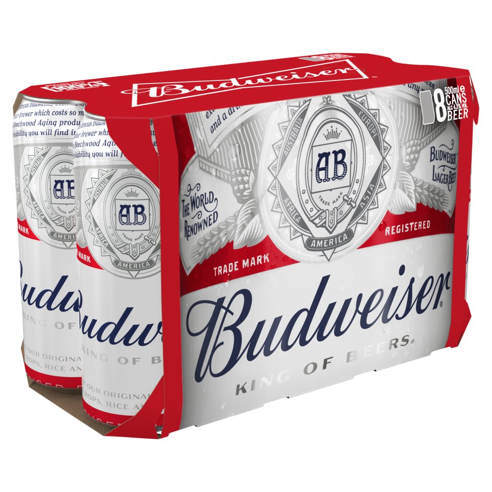 Budweiser Can Pack 8 X 500ml Centra