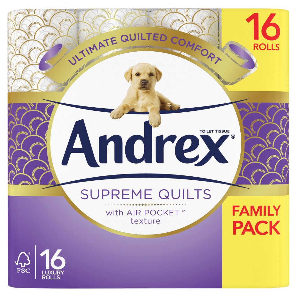 ANDREX TOILET TISSUE SUPREME QUILTS 16 ROLL Centra