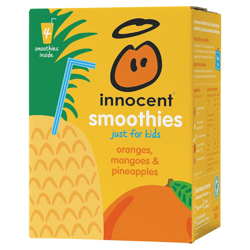 Innocent Oranges, Mangoes & Pineapple Smoothie for Kids 4pk Centra