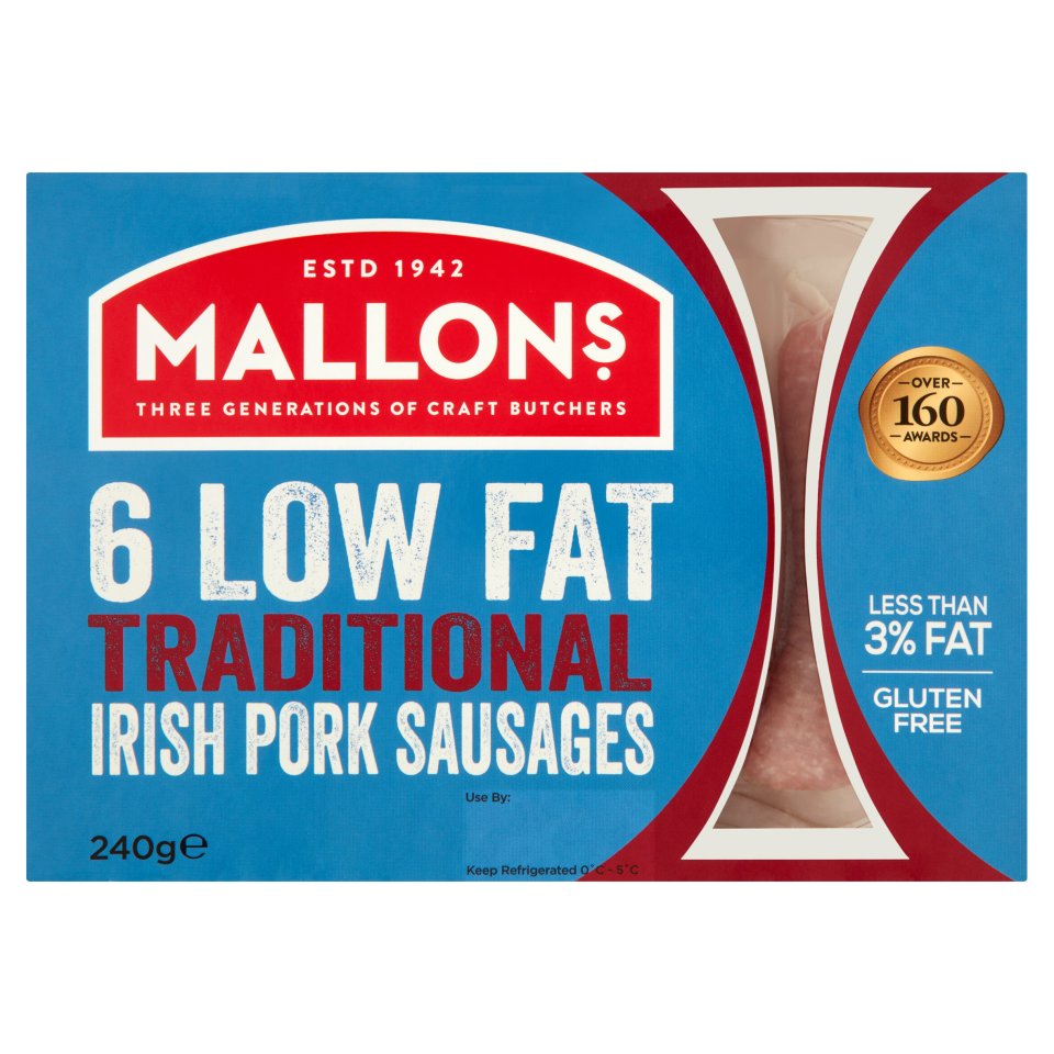 Mallons Low Fat Gluten Free Traditional Sausages 240g Centra mallons-low-fat-gluten-free-traditional-sausages-240g-centra