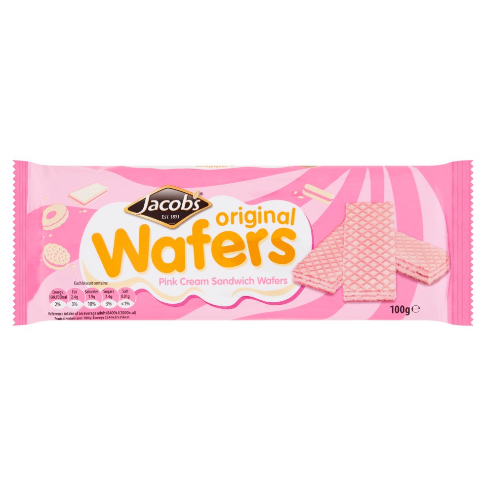 Jacobs Pink Wafers 100g Centra