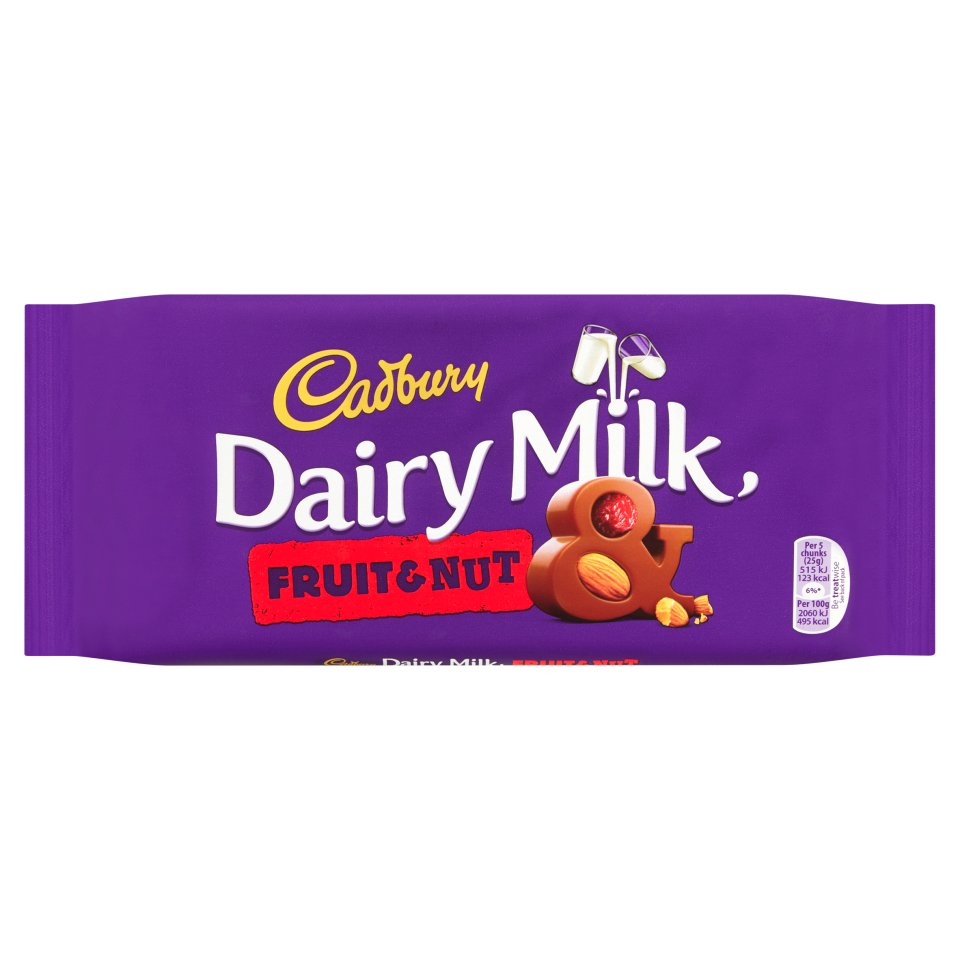 Cadbury Dairy Milk Fruit & Nut Chocolate Bar 200g Centra