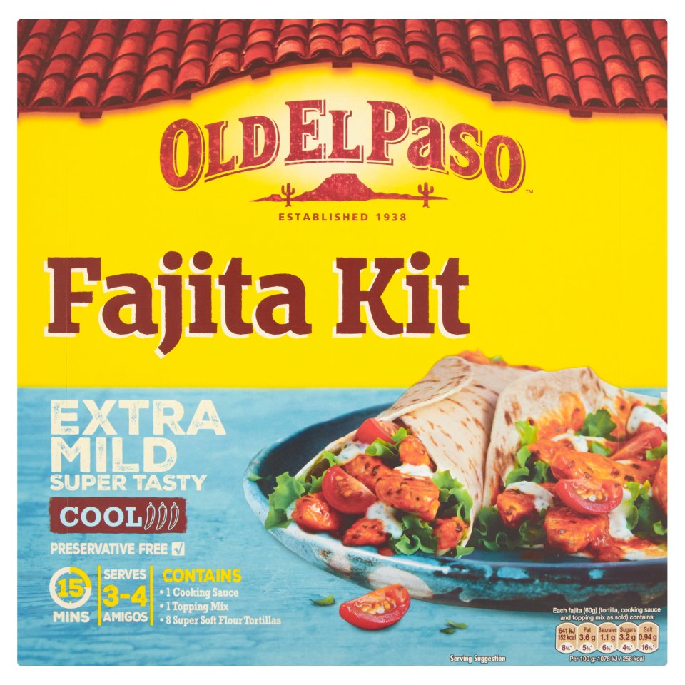 Old El Paso Fajita Mild Kit 476g Centra