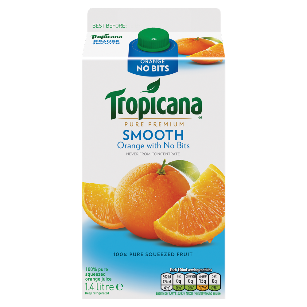 Tropicana Pure Premium Smooth Orange with No Bits 1.4l Centra