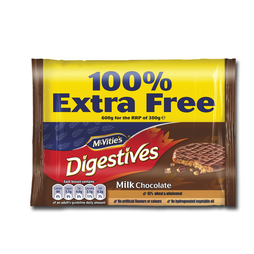 McVities Milk Chocolate Digestives 100 Extra Free Centra