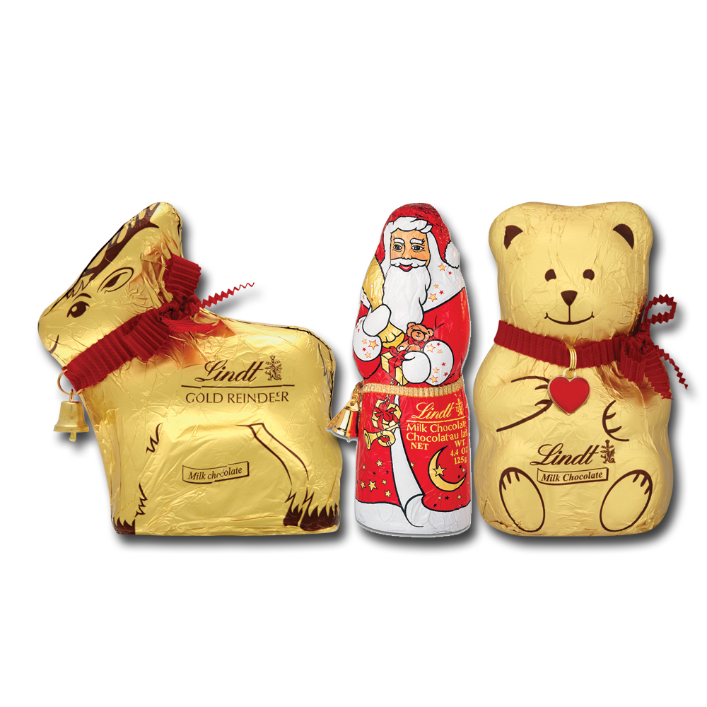 Lindt Milk Chocolate Santa/ Reindeer/ Teddy Bear Centra