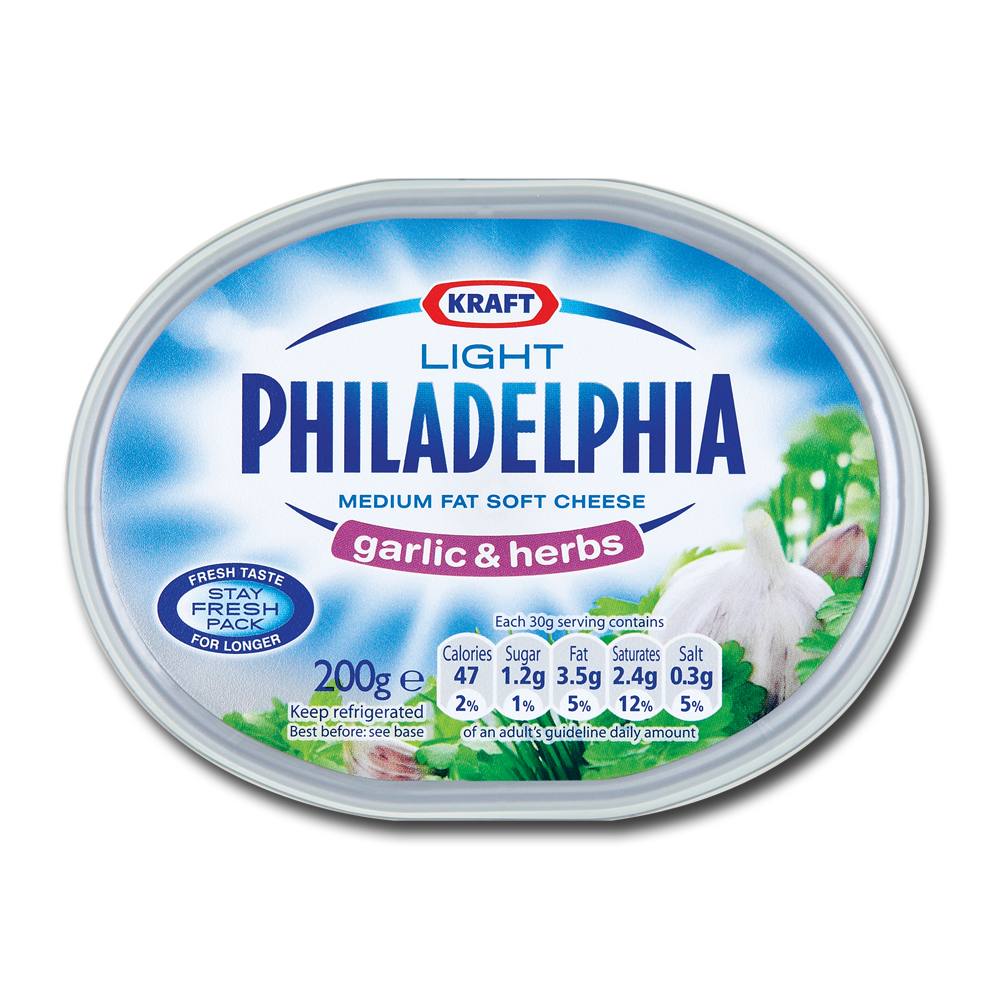 Philadelphia Light Garlic & Herbs 200g Centra