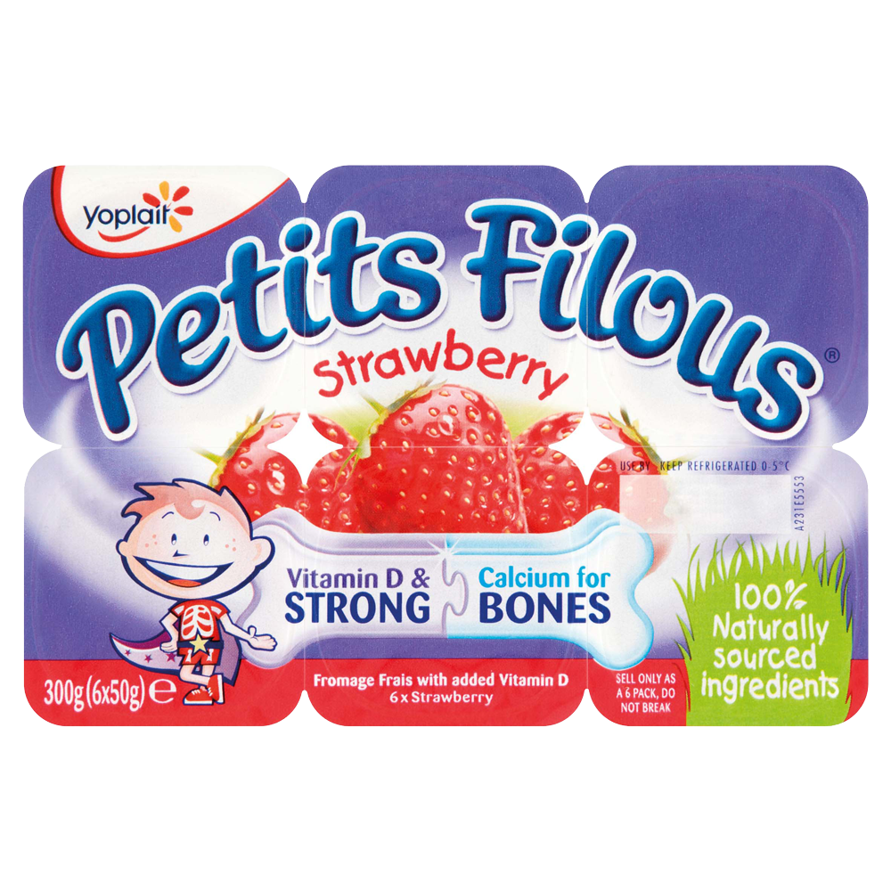 Yoplait Petit Filous Strawberry 6pk 300g Centra