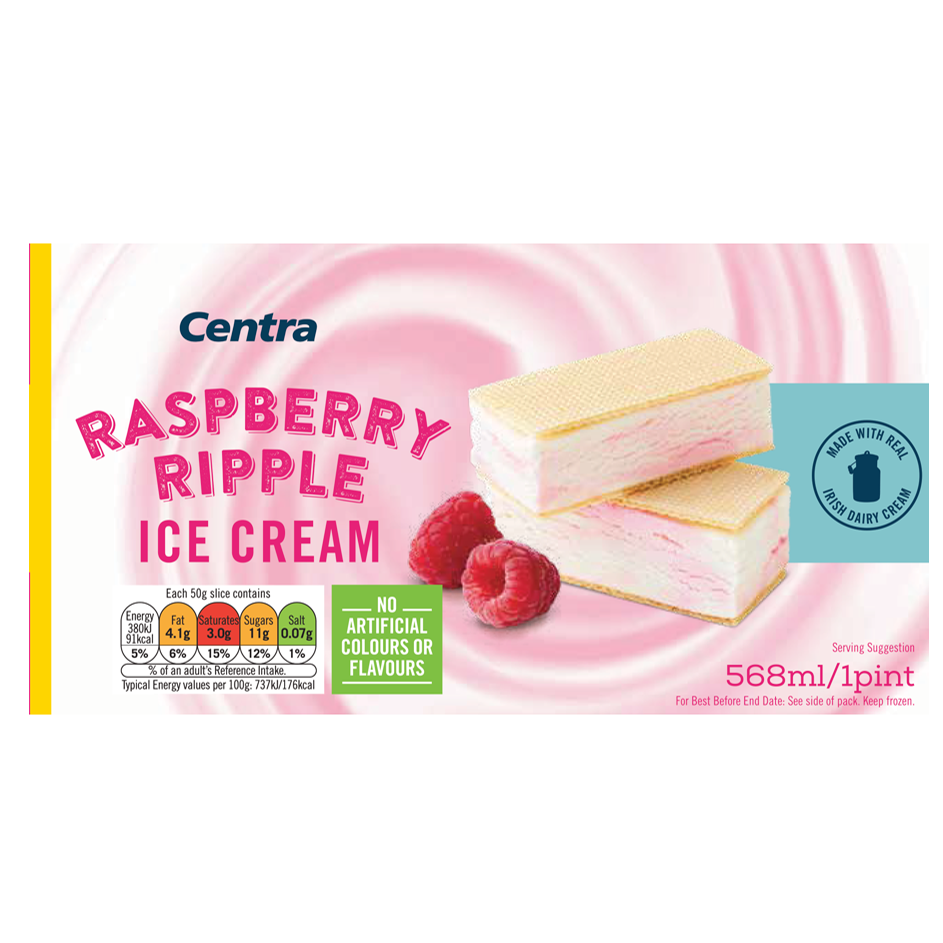 Centra Raspberry Ripple Ice Cream Block Ml Centra