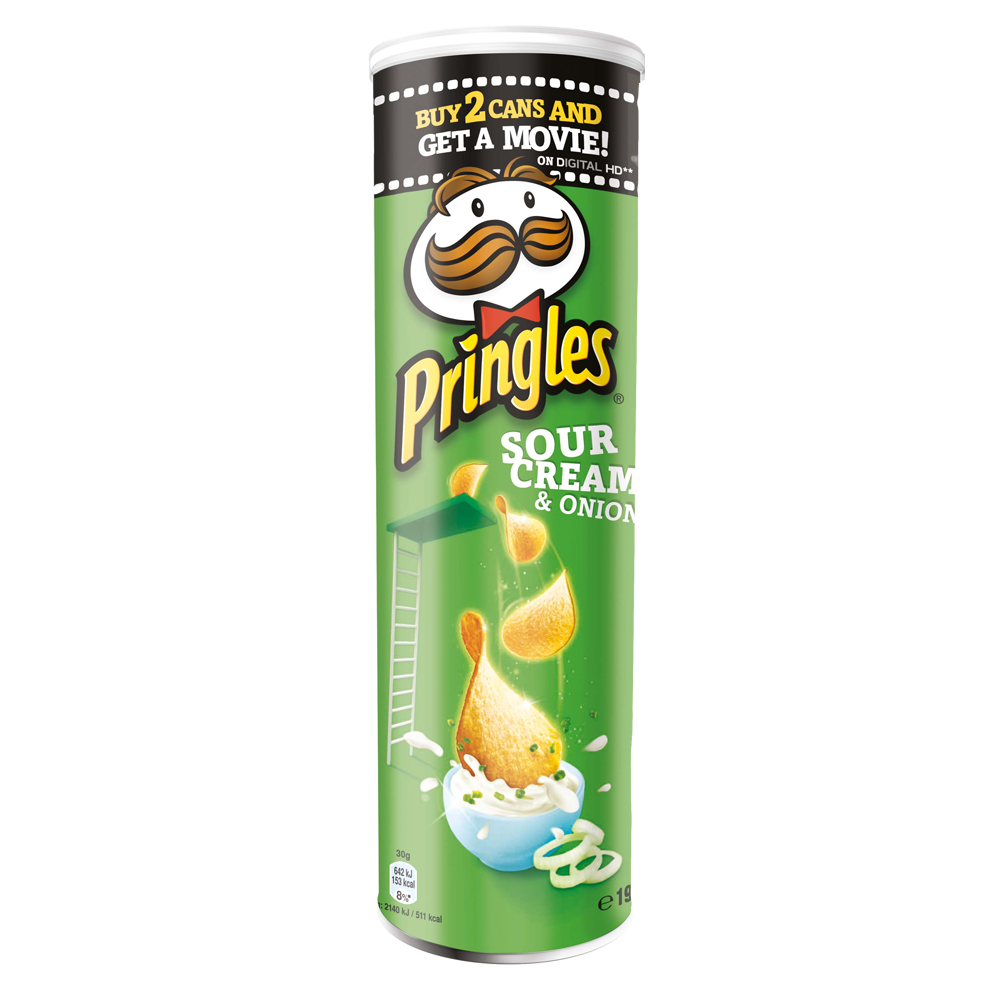 Pringles Sour Cream & Onion 190g Centra