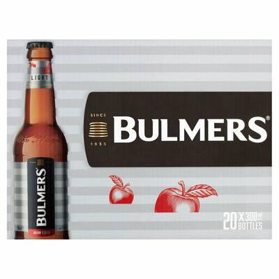 Bulmers Light Irish Cider Bottle Pack 20 x €300ml