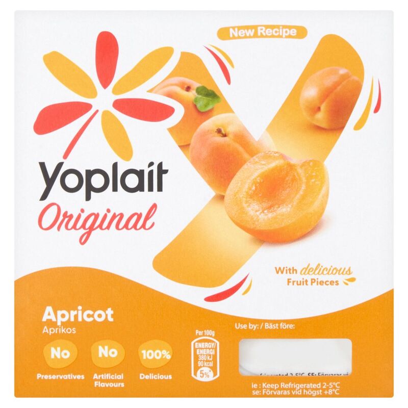 Yoplait Original Apricot 4 x 125g (500g)