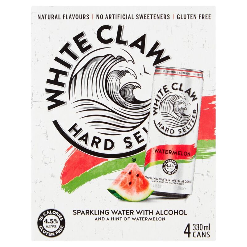 White Claw Hard Seltzer Watermelon 4 x 330ml