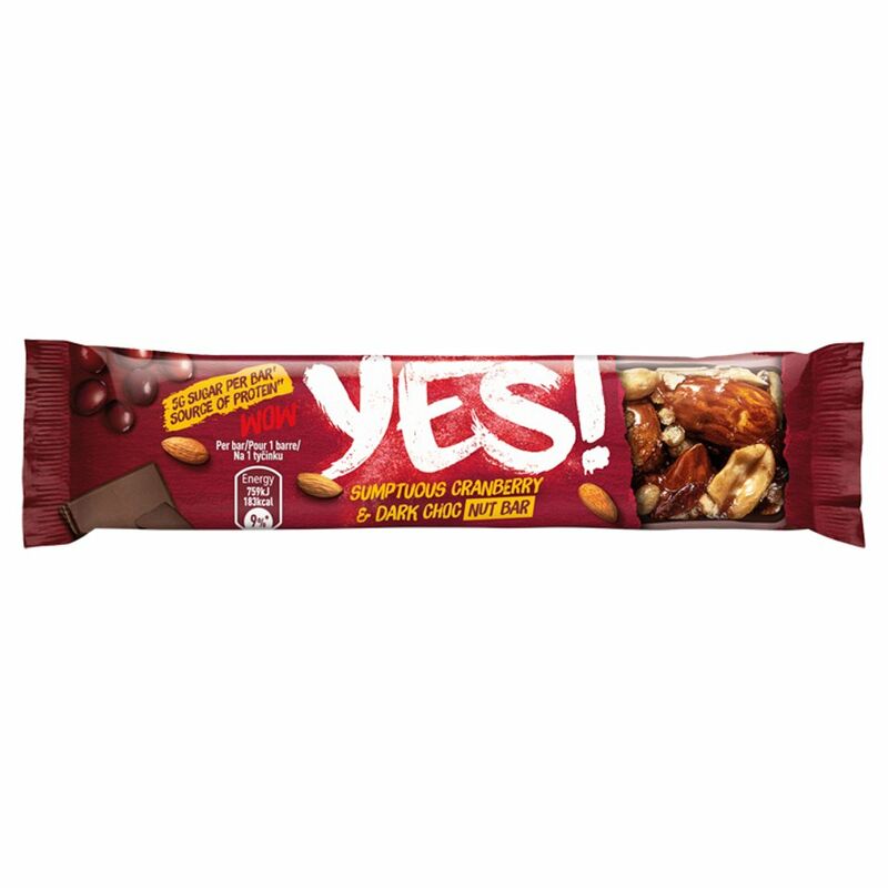 Nestlé Yes Cranberry And Dark Chocolate Nut Bar 35g Centra