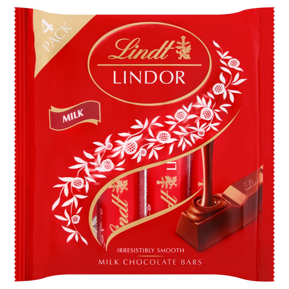 Lindt Lindor Milk Treatbar 4 Pack 100g - Centra