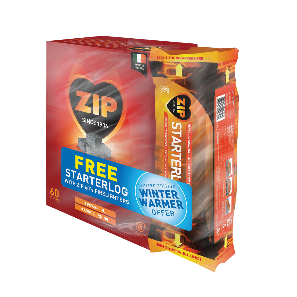 Zip Firelighters 60pk + Free Zip Starterlog - Centra