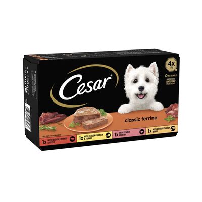 Cesar Classic Terraine Variety Dog Food 4 Pack 600g