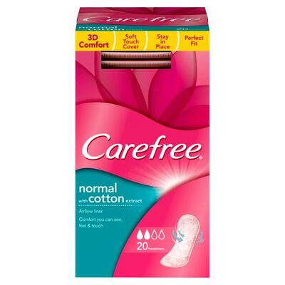 Carefree Cotton Unscented Panty Liners 20pce