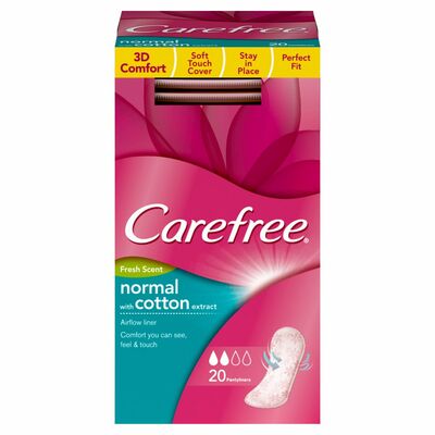 Carefree Cotton Fresh Scent Panty Liners 20pce