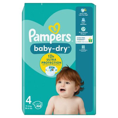 Pampers Baby Dry Nappies Size 4 44pce