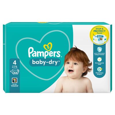 PAMPERS BABY DRY NAPPIES SIZE 4 44 PCE
