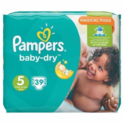 PAMPERS BABY DRY NAPPIES SIZE 5 39 PCE