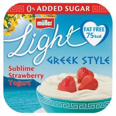 Müller Light Greek Style Sublime Strawberry Yogurt 4 Pack 120g
