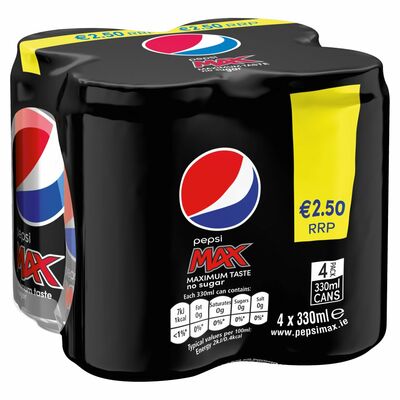 Pepsi Max Can Pack 4 x 330ml