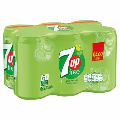 7Up Free Can Pack 6 x 330ml
