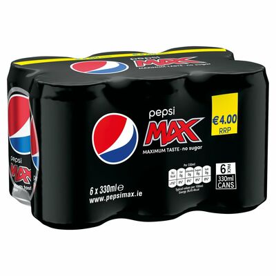 Pepsi Max Can Pack 6 x 330ml