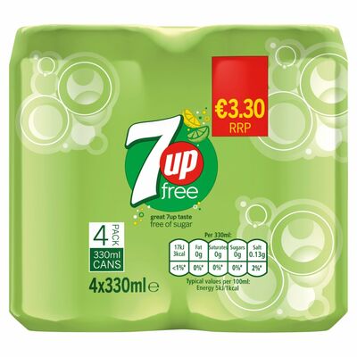 7UP FREE CAN PACK 4 X 330ML