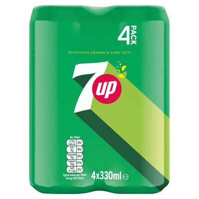 7Up Lemon & Lime Can Pack 4 x 330ml