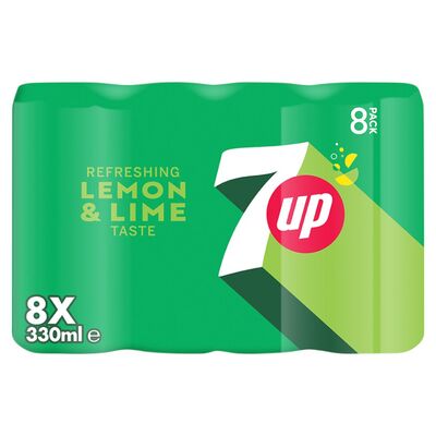 7up Lemon & Lime Can 8 Pack 330ml