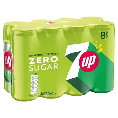 7up Zero Sugar Can 8 Pack 330ml