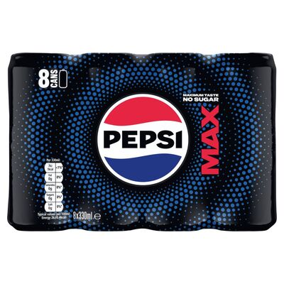 Pepsi Max Can 8 Pack 330ml