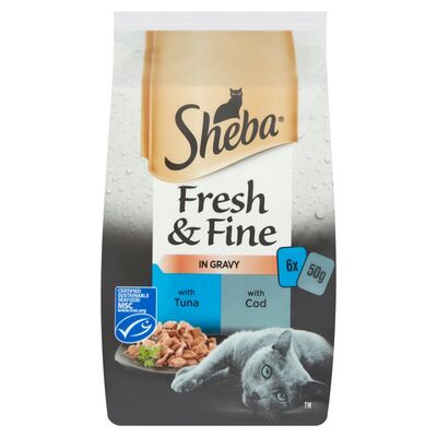 Sheba Fresh & Fine Fish In Gravy Cat Food 6 Pack 300g