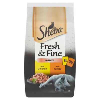 Sheba Fresh & Fine Poultry In Gravy Cat Food 6 Pack 300g