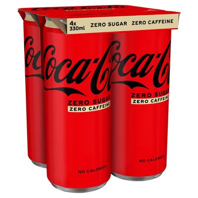 Coca-Cola Zero Sugar Zero Caffeine Can Pack 4 x 330ml