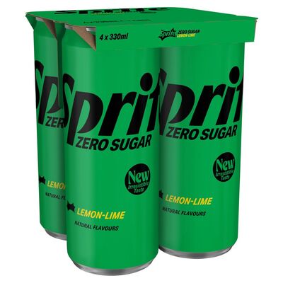 Sprite Zero Sugar Can 4 Pack 330ml